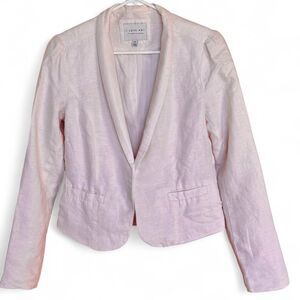 I Love H81 Pastel Pink Coquette Linen Blazer with Lightweight Insulation Cute
